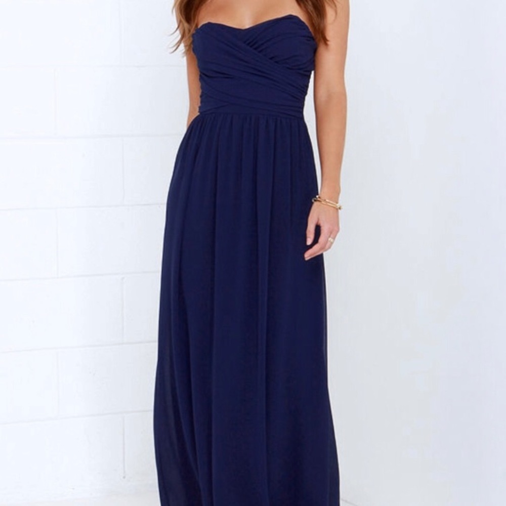 Lulus Royal Engagement Strapless Maxi Dress